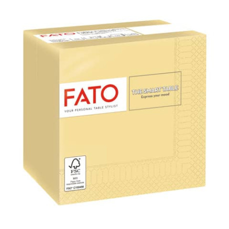 Tovaglioli piegati 2 veli Fato Smart Table pura cellulosa 24x24 cm champagne conf. 100 pezzi - 82541