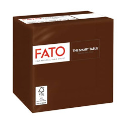 Tovaglioli piegati 2 veli Fato Smart Table pura cellulosa 24x24 cm cioccolato conf. 100 pezzi - 8254