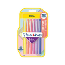 Penne punta fibra Paper Mate Flair/Nylon pastel 1.1 M - tratto 0,7 mm - assortiti blister da 6 pezzi