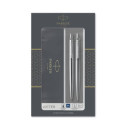 Gift set Duo Parker - Penna a sfera a scatto Jotter M Stainless Steel CT + Portamine 0,5 argento - 2