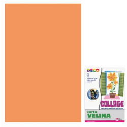 Carta velina 50x76 cm - busta 24 fogli - 20 g/m² Deco arancio 05312