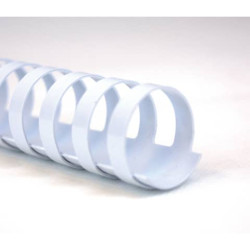 Dorsi plastici CombBind a 21 anelli - 19 mm A4 - fino a 165 fogli - conf da 100 dorsi GBC bianco - 4