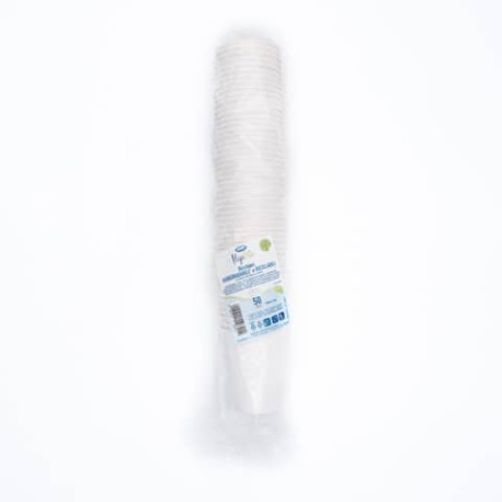 Bicchieri bianchi Ilip Bio in carta - 250 cc - h. 9,52 cm - diametro superiore 8 cm - Conf. 50 pz - 