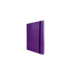 Portaprogetti in cartone con elastico piatto Euro-Cart Iris dorso 3 cm viola - formato A4 - CPRIO03E