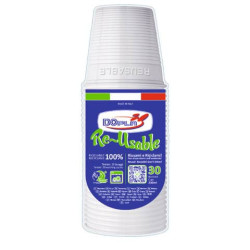 Bicchiere bianco in polistirene Dopla 230 ml - conf. da 30 pezzi - 22611