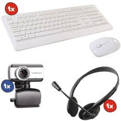Kit composto da 1x Webcam M-MEA250, dal design compatto e pratico, adatta per Windows e Mac OS, idea
