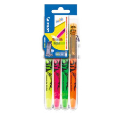 Evidenziatore a penna cancellabile Pilot Frixion Light - punta 3,3 mm - 4 colori - Set2go 4 pezzi - 