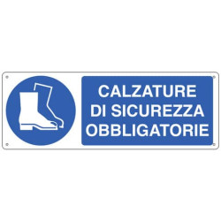 Cartello d'obbligo 35x12,5 cm Cartelli Segnalatori "Calzature di sicurezza" E1905K