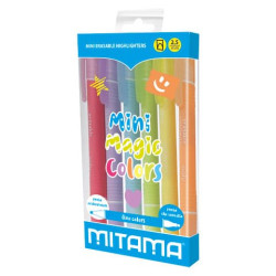 Evidenziatore cancellabile Mitama Mini Magic Colors - doppia punta colori assortiti - conf. 6 pezzi 