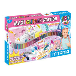 Maxi Glitter Station  Mitama - scatola con creativa 100 accessori - colori assortiti 62885
