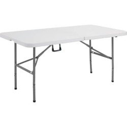 Tavolo rettangolare pieghevole Serena Group in polietilene bianco e base nera 152x76xH.74 cm - CZ152