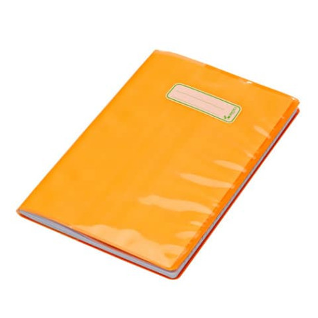 Copriquaderno con etichetta - coprimaxi A4 in Eco-Polietilene - 140 μm CoLibrì arancio - CM090TO