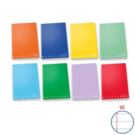 Maxi quaderno Pigna Monocromo A4 righe 0C - 38 ff - carta 100g/m2 -  copertina colori assortiti - 022 - Lineacontabile