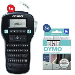 Etichettatrice portatile Dymo Label Manager 160 + 3 nastri D1 12 mm x 7 m nero/bianco - 2142267