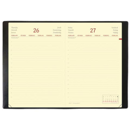 Agenda giornaliera 2023 Quo Vadis Daily 17 Prestige Silk 12x17 cm nero  37601423MQ - Lineacontabile