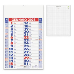Calendario olandese 2023 linea Basic 28,8x47 cm PVC Rosso/Blu Conf. 10 pezzi - OL229011B