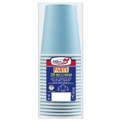 Bicchieri carta WD 250ml conf. 20 pz Dopla Green azzurro 42163