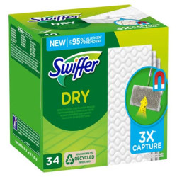 Panni ricarica per pavimenti Swiffer Dry bianco - conf. 32 pz - PG200