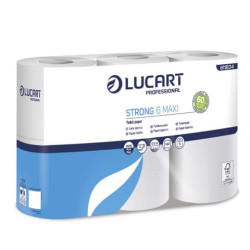 Carta igienica 2 veli in pura cellulosa 300 strappi Lucart Professional Strong Maxi conf. 6 rotoli -