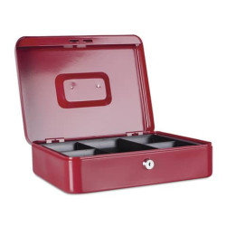 Cassetta portadenaro in metallo con serratura 300x90x240 mm Donau rosso 5234001PL-04
