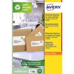 Etichette in carta riciclata bianca per buste e pacchi Avery Laser 21 et./foglio 63,5x38,1 mm - conf