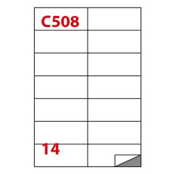 Etichette bianche permanenti Copiatabu C508 laser/inkjet - 14 et./foglio - conf. 100 fogli Markin 10