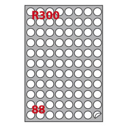 Etichette bianche rotonde permanenti Copiatabu R300 laser/inkjet - 88 et./foglio - cf. 100 fogli Mar