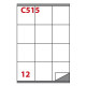 Etichette bianche permanenti Copiatabu C515 laser/Inkjet - 12 et./foglio - conf 100 fogli Markin 70x