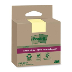 Foglietti riposizionabili Post-it® Super Sticky carta riciclata al 100% 76x76 mm Giallo Canary - 3 b