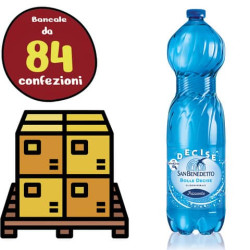 Bancale 84 confezioni da 6 bottiglie da 1,5 L di Acqua Minerale Frizzante San Benedetto, fonte Bened