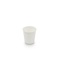 Bicchieri da caffè compostabili in cartoncino a dispersione acquosa bianco ecoCanny 90 ml - conf. da