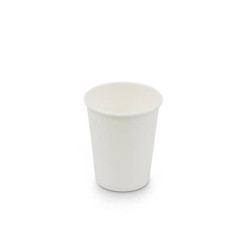 Bicchieri compostabili in cartoncino a dispersione acquosa bianco ecoCanny 240 ml - conf. 50 pezzi -